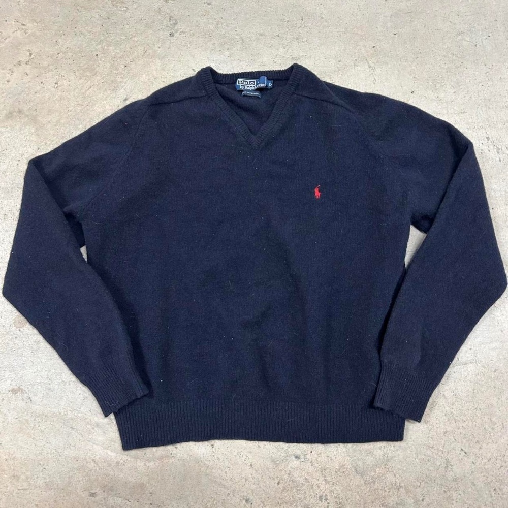 Polo Ralph Lauren Lambs Wool Navy Sweater XL